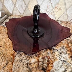 Amethyst-Glass-Center-Handled-Sandwich-Tray