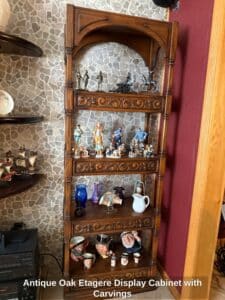 Antique-Oak-Etagere-Display-Cabinet-with-Carvings