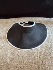 Black-Paper-Straw-Sun-Visor-with-White-Trim-and-Bow-Detail