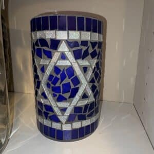Blue-Mosaic-Star-of-David-Candle-Holder