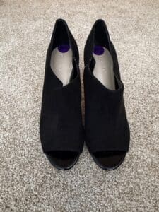 Calvin-Klein-Womens-Black-Suede-Peep-Toe-Ankle-Boots