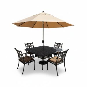 Cast-Aluminum-Patio-Dining-Set-with-Umbrella-fifth-image