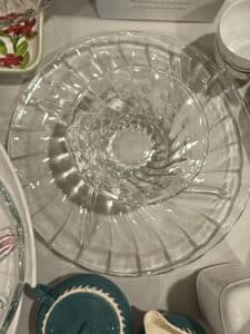Complete-Kitchen-Clear-Glass-Serving-Platter-with-Center-Bowl-Mikasa-Peppermint-Swirl