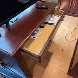 Dark-Cherry-Wood-Desk-with-Single-Drawer-by-Sauder-second-image