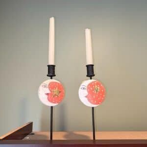 Folk-Art-Sun-and-Moon-Face-Candlestick-Holders