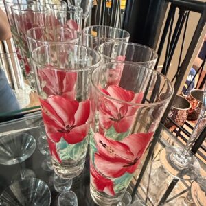 Hand-Painted-Floral-Glassware-Set-Boscul-Peanut-Butter-Glasses-second-image