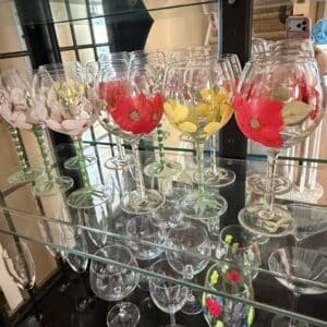 Hand-Painted-Floral-Glassware-Set-Boscul-Peanut-Butter-Glasses-third-image