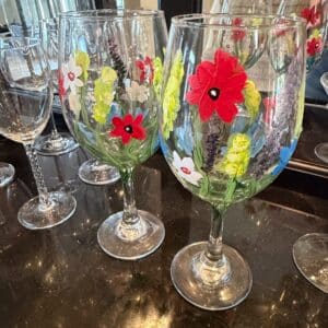 Hand-Painted-Floral-Wine-Glasses
