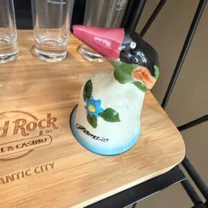 Hard-Rock-Hotel-Casino-Atlantic-City-Bamboo-Shot-Glass-Serving-Tray-with-Thimble-second-image