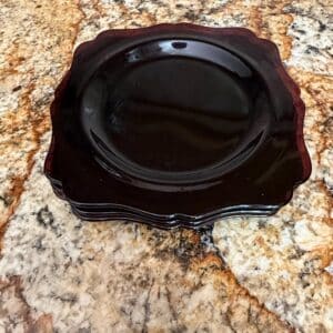 L.E.-Smith-Mt.-Pleasant-Black-Amethyst-Glass-Salad-Plates-Set-of-
