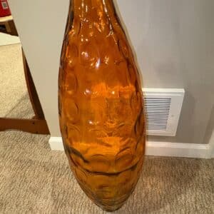 Large-Amber-Empoli-Glass-Genie-Bottle-Vase-second-image