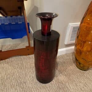Large-Red-Faux-Crocodile-Textured-Vase