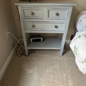 Light-Blue-Accent-Table-with-Two-Drawers-and-Shelf