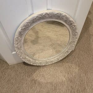 Oval-Decorative-Mirror-with-Ornate-Frame-Distressed-White-Finish