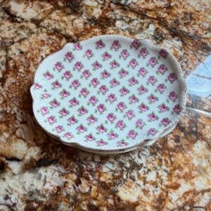 Porcelain-Plate-with-Pink-Roses-Germany