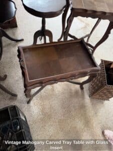 Vintage-Mahogany-Carved-Tray-Table-with-Glass-Insert