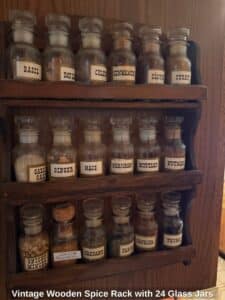 Vintage-Wooden-Spice-Rack-with-Glass-Jars