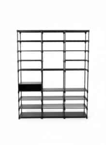 Black-Metal-Shelving-Unit-with-Household-Supplies-second-image