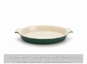 Emile-Henry-Modele-Depose-Green-Oval-Gratin-Dish-for-Williams-Sonoma-third-image