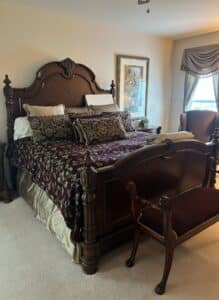 Mahogany-Sleigh-Bed-with-Carved-Accents-and-Matching-Bench-second-image-1