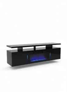 Modern-High-Gloss-Black-Media-Console-with-LED-Fireplace-second-image