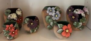 Old-Patagonia-Pottery-Ceramic-Vases-with-Floral-and-Butterfly-Motifs-by-Mary-Frolick-sixth-image