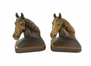Pair-of-PM-Co.-Philadelphia-Brass-Horse-Head-Bookends-fourth-image