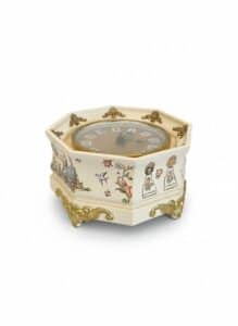 Vintage-Ceramic-Musical-Mantel-Clock-third-image-1