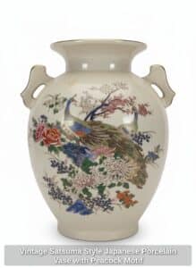 Vintage-Satsuma-Style-Japanese-Porcelain-Vase-with-Peacock-Motif-third-image
