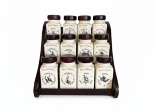 pices-Culinaires-Piece-Ceramic-Spice-Jar-Set-with-Wooden-Rack-second-image-1