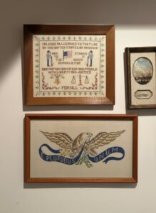 Framed-Pledge-of-Allegiance-and-E-Pluribus-Unum-Cross-Stitch-Samplers-second-image