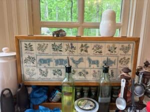 Vintage-Embroidered-Herbal-Sampler-with-Farm-Animals-fourth-image