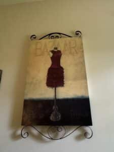 BAZAAR-Paris-Fashion-Canvas-Art-with-Wrought-Iron-Hanger-1