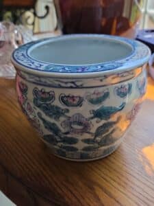 Blue-and-White-Chinoiserie-Porcelain-Fishbowl-Planter-1