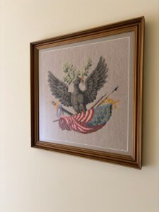 Framed-Needlepoint-of-American-Bald-Eagle-and-Flag