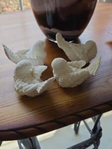 Set-of-Four-A.-Santini-White-Alabaster-Doves