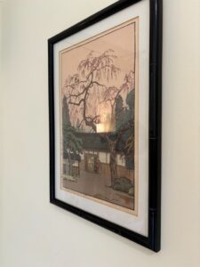 Toshi-Yoshida-Cherry-Blossoms-by-the-Gate-Woodblock-Print