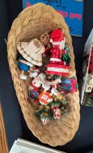 Assorted-Christmas-Ornaments-in-Wicker-Basket-with-MM-and-Santa-Figures