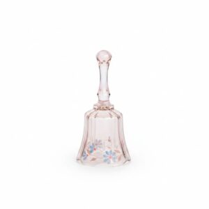 Fenton-Pink-Crest-Bell-with-Hand-Painted-Floral-Decoration