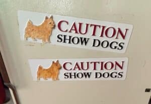 Pair-of-Cairn-Terrier-Caution-Show-Dogs-Signs