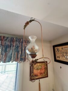 Vintage-Copper-and-Glass-Hanging-Oil-Lamp-1