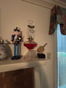 Vintage-Cranberry-Glass-Oil-Lamp-second-image