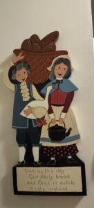 Vintage-Hand-Painted-Wooden-Pilgrim-Couple-Wall-Plaque-with-Quote-1