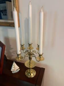 Vintage-Solid-Brass-Five-Light-Candelabra