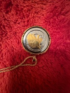 Walking-Liberty-Half-Dollar-Gold-Plated-Pendant-with-Rope-Chain-third-image