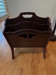 Antique-Arts-Crafts-Oak-Magazine-Rack