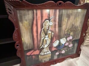 Vintage-Asian-Woman-Watercolor-Painting-by-Dalmage-in-Ornate-Frame