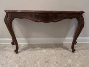 Vintage-French-Provincial-Carved-Walnut-Console-Table