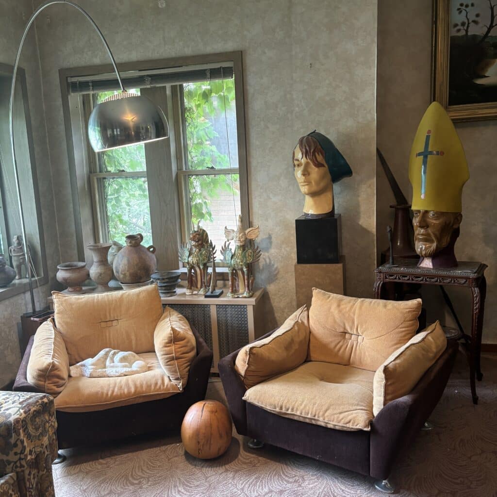 Collectors Estate: Antique and MCM furniture, Tribal, Asian, Pre- Columbian Collection, Art Glass , Pottery and Sculptures