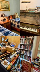 Blue Moon Estate Sale in Tarrytown with musical instruments, vintage decor, mixed media, and more!